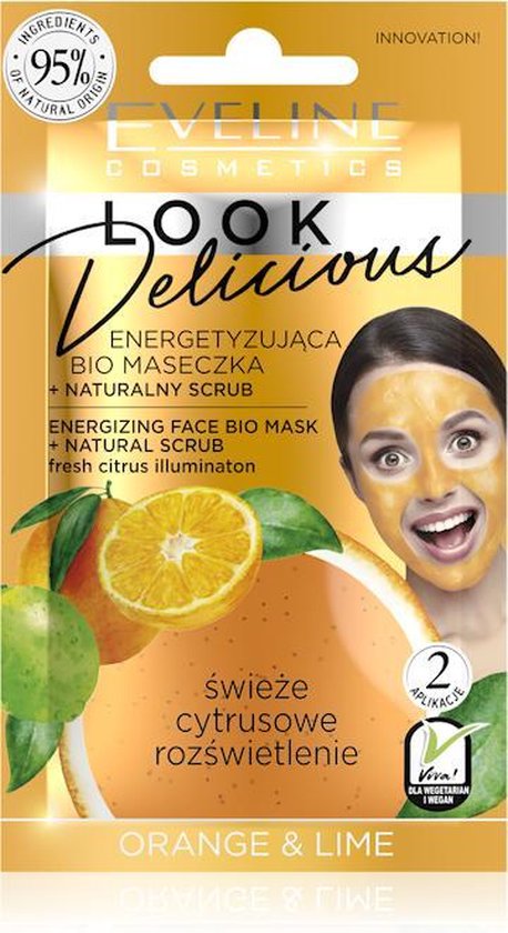 EVELINE Look delicious Energetska bio maska za lice + piling sa citrusima | VESNA