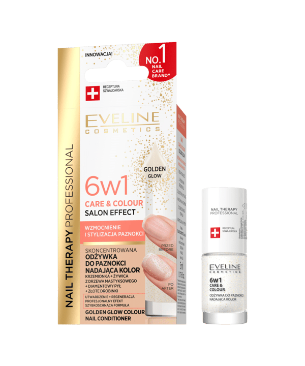 EVELINE Nail therapy professional 6in1 care & colour golden glow | VESNA