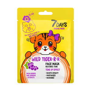 7DAYS WILD TIGER-R-R Sheet Maska koja osvežava boju tena sa Taiga bobicama i Verbenom | VESNA