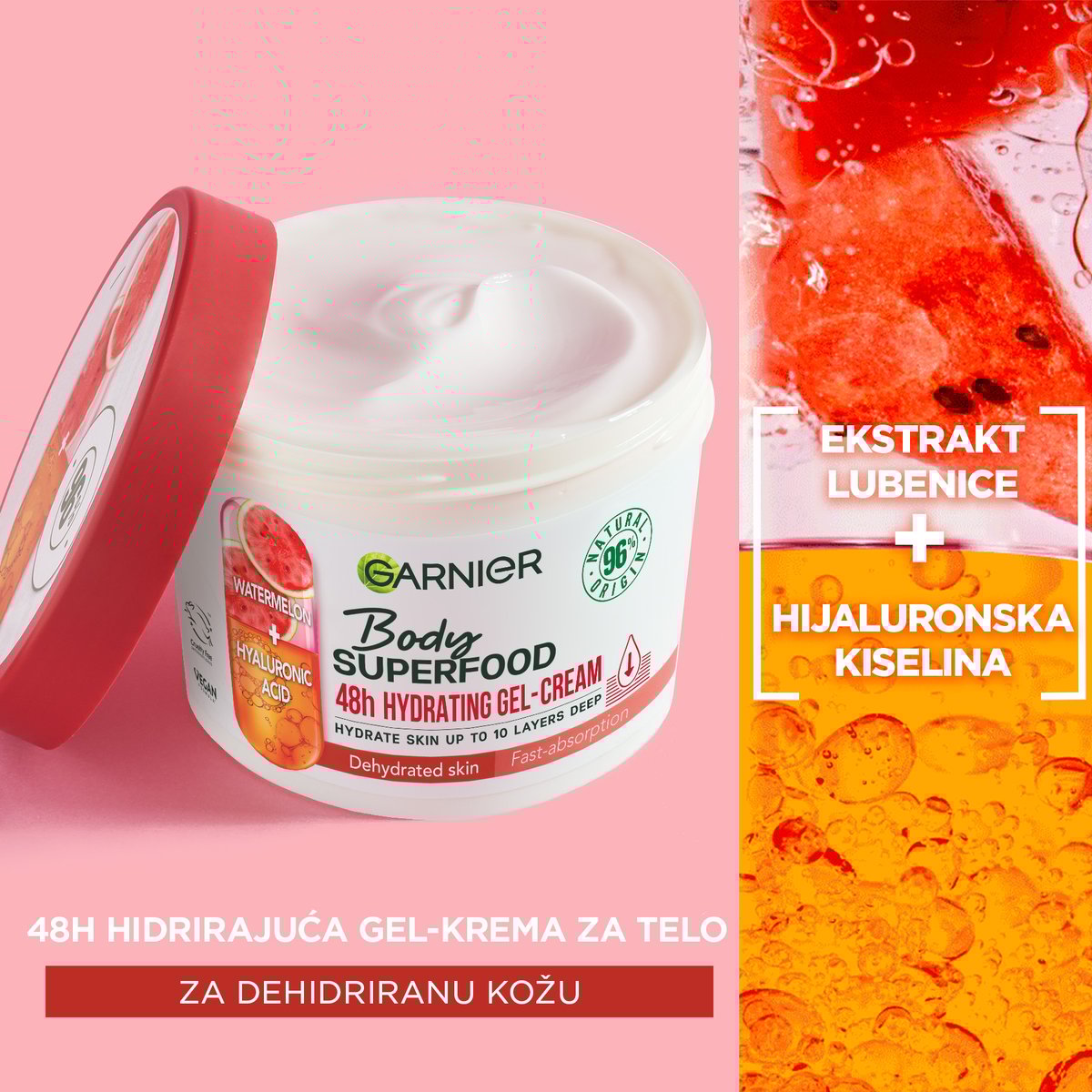 Garnier Body Superfood gel-krema za telo lubenica, 380 ml | VESNA.RS