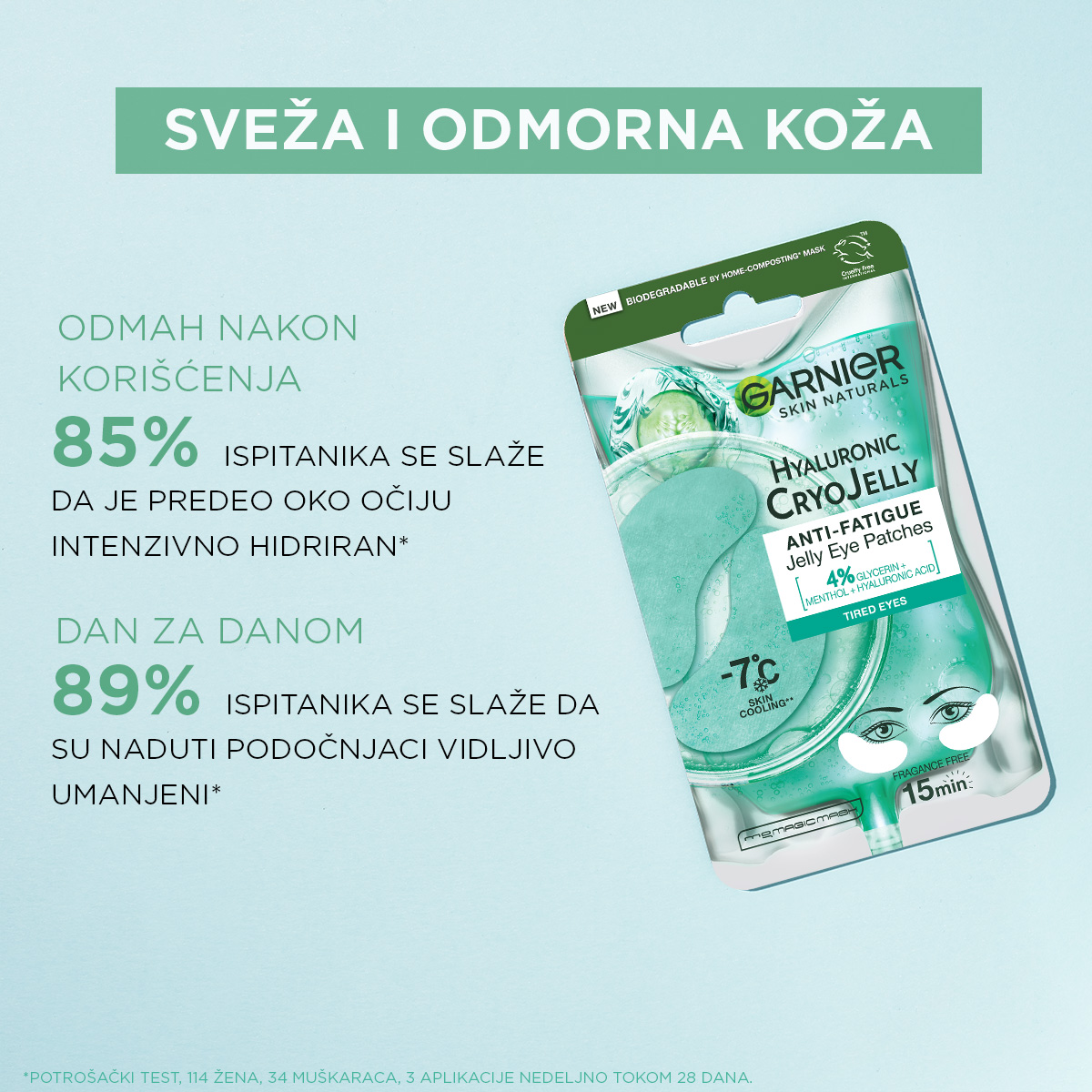 Garnier Skin Naturals Jelly gel-maska za oči sa efektom hlađenja | VESNA.RS