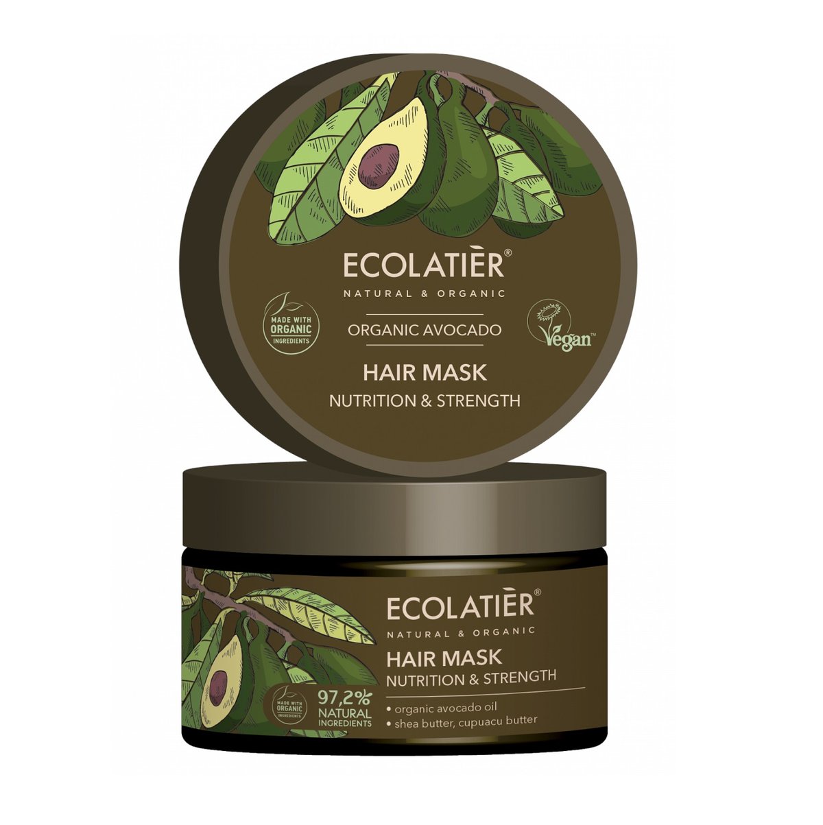 ECOLATIER Maska za kosu Organic Avocado, 250 ml | VESNA.RS