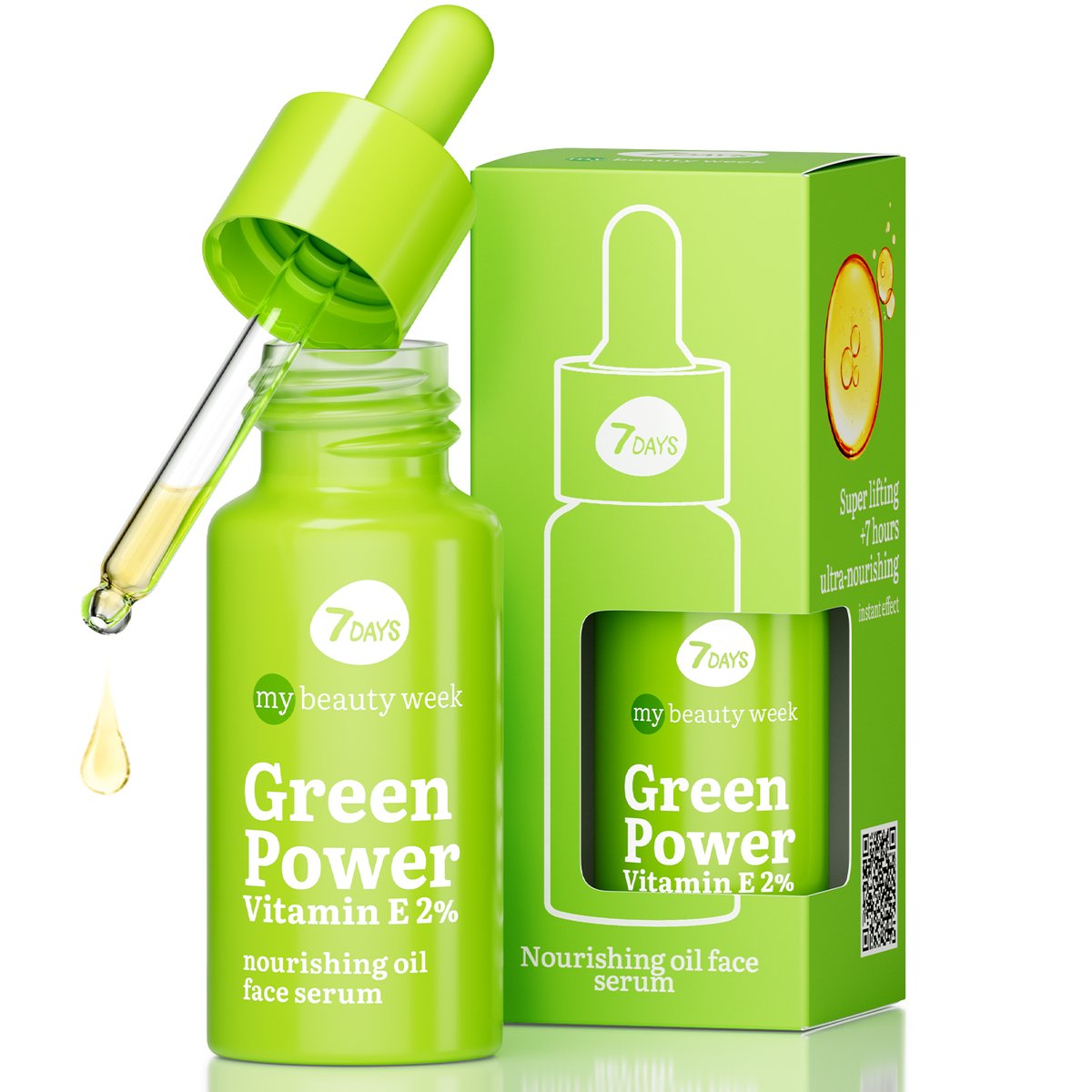 7DAYS Hranljivi serum za lice GREEN POWER VITAMIN E 2%