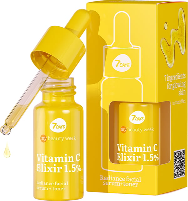 7DAYS MY BEAUTY WEEK VITAMIN C ELIXIR 1,5% Radiance serum za lice i toner, 20 ml | VESNA