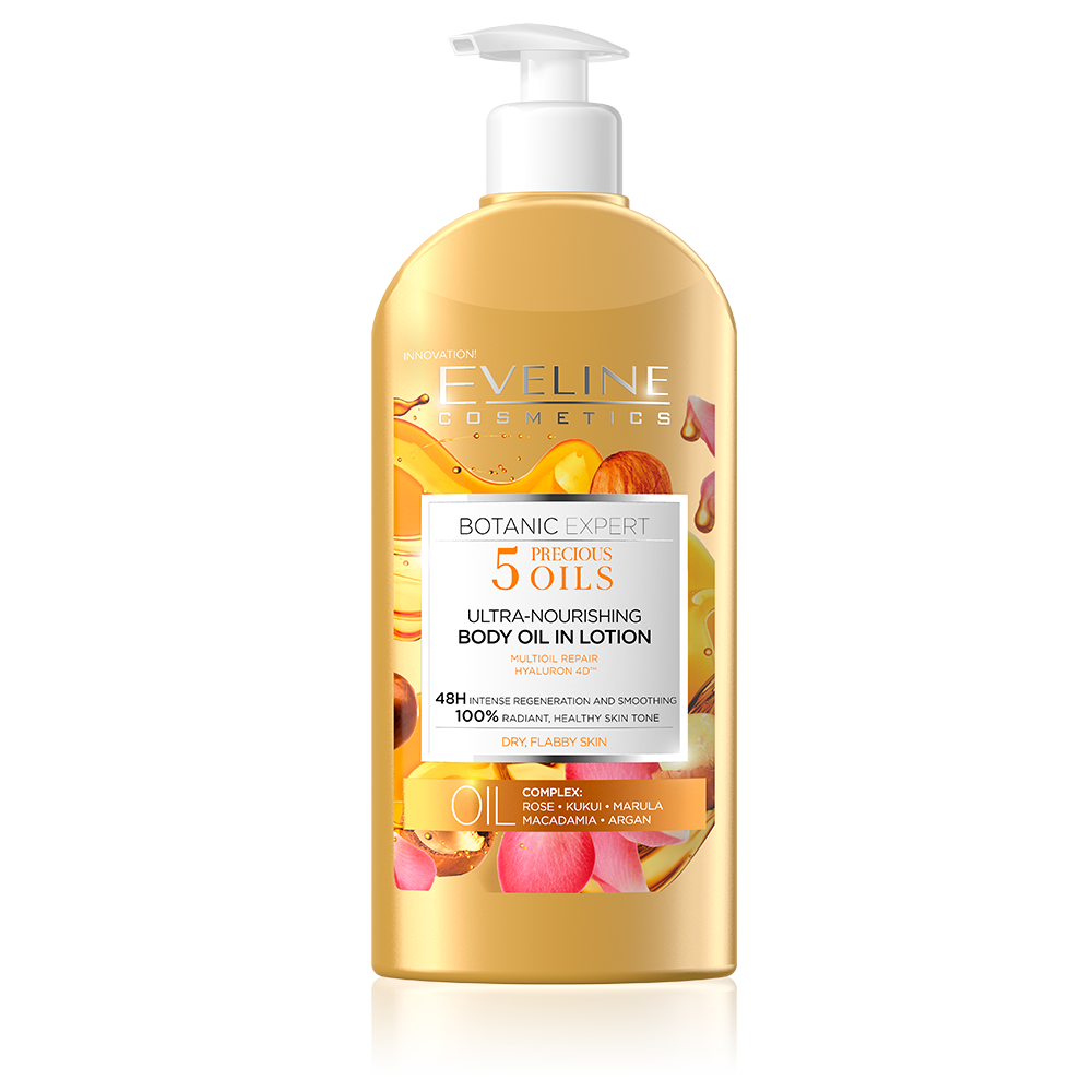 EVELINE Botanic Expert – Hranljivi Losion sa 5 Dragocenih Ulja, 350 ml | VESNA.RS