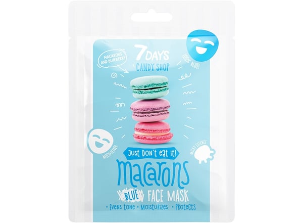 7DAYS CANDY SHOP Plava maska za lice Macarons | VESNA