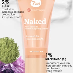 7DAYS MY BEAUTY WEEK NAKED Anti-celulit krema za telo Seaweed 2% + Niacinamide 1%, 130 ml | VESNA