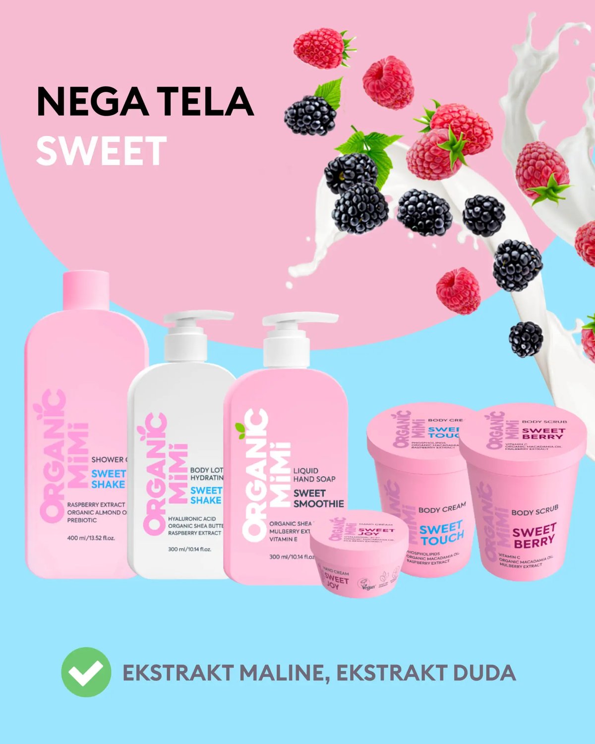 Organic Mimi Losion za telo za hidrataciju Sweet shake, 300 ml | VESNA.RS