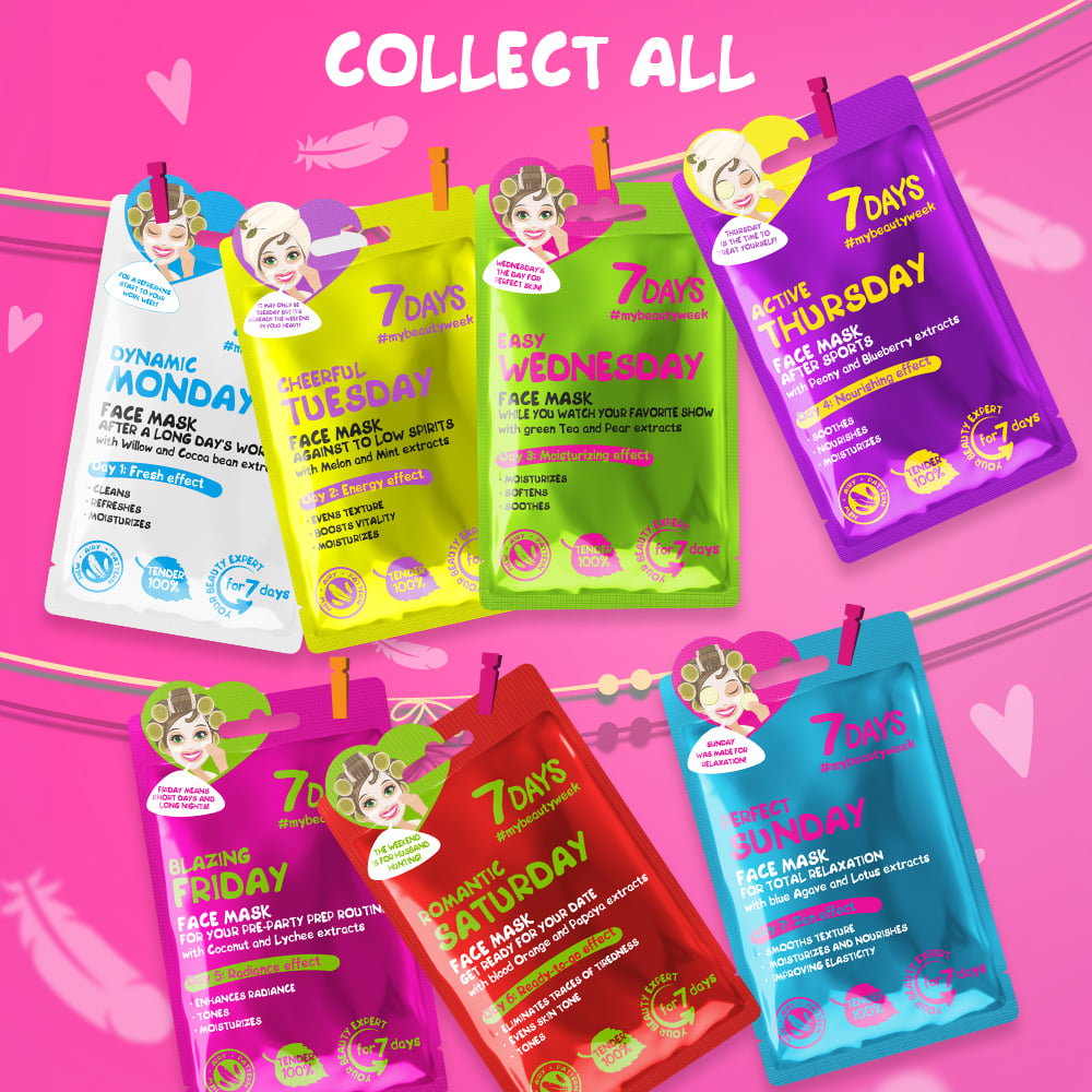 7DAYS Poklon set Beauty Calendar, 7 maski za lice | VESNA.RS