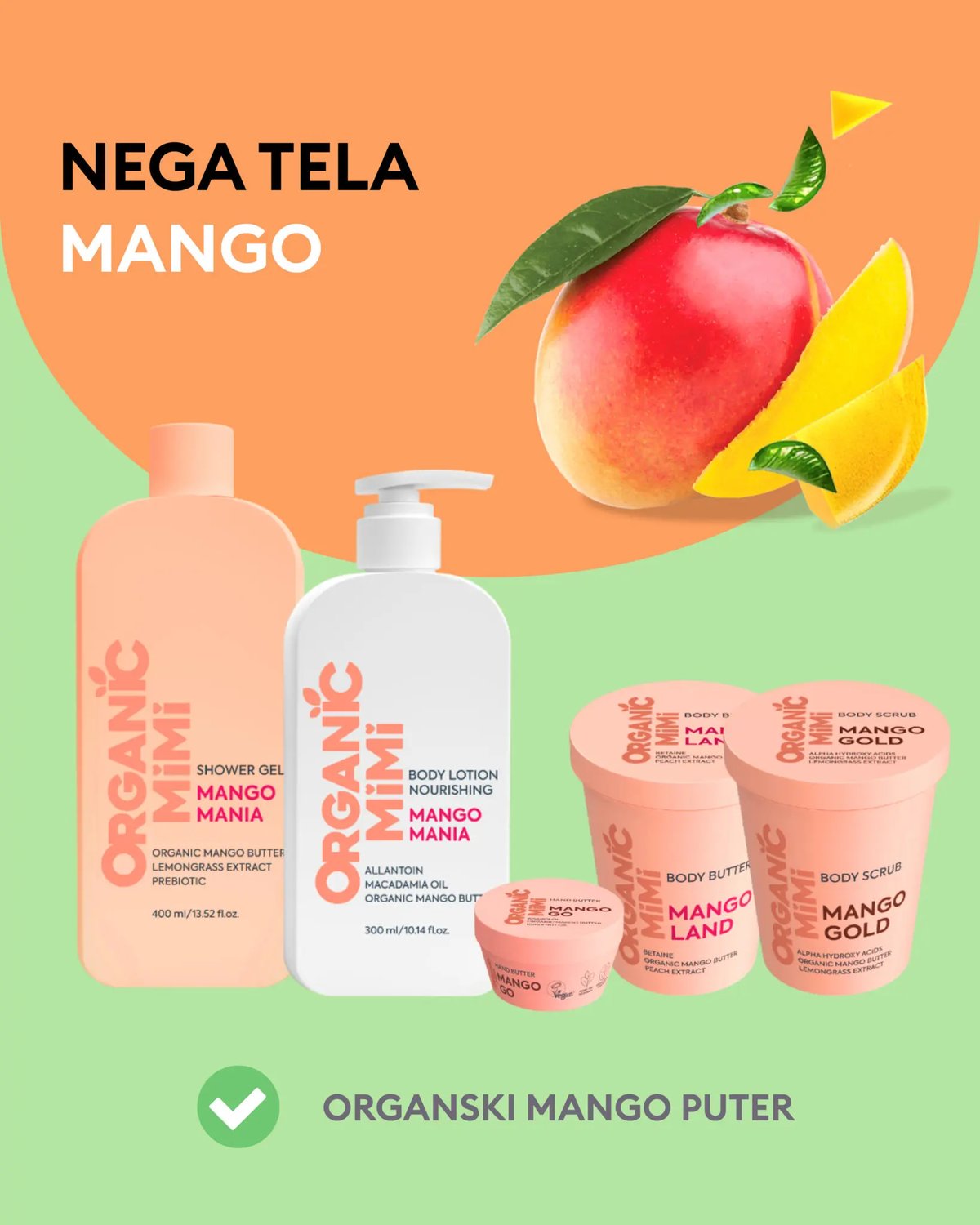 Organic Mimi Puter za telo Mango land, 200 ml | VESNA.RS