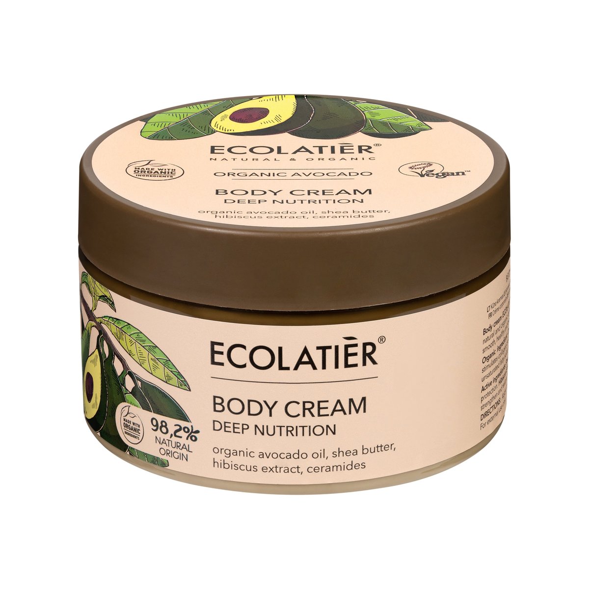 ECOLATIER Krema za telo Organic Avocado, 250 ml | VESNA.RS