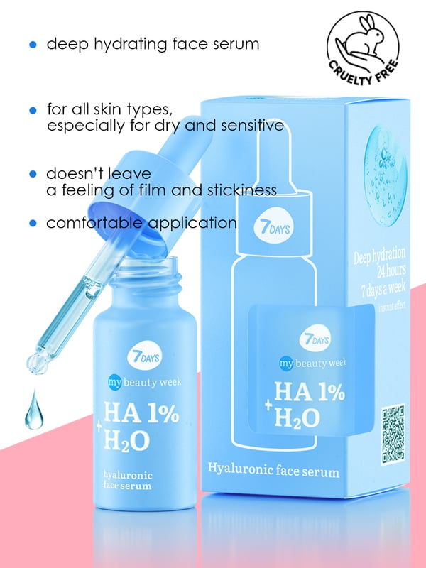 7DAYS MY BEAUTY WEEK HA 1%+H2O Hijaluronski serum za lice, 20 ml | VESNA