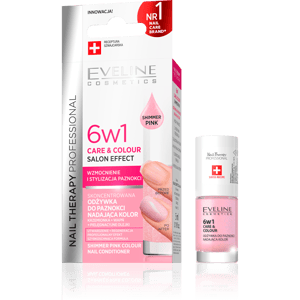 EVELINE Nega noktiju - 6in1 Care&Colour Shimmer Pink 5ml | VESNA