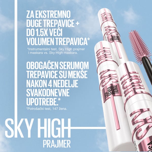 Maybelline New York Lash Sensational Sky High negujući prajmer za trepavice u boji | VESNA