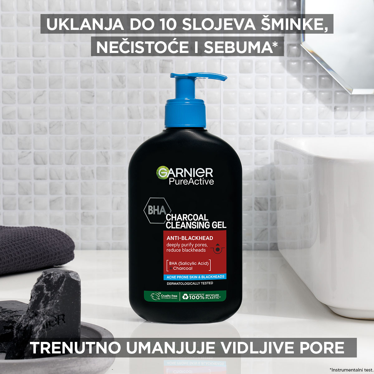 Garnier Pure Active Charcoal gel za čišćenje protiv mitesera | VESNA.RS