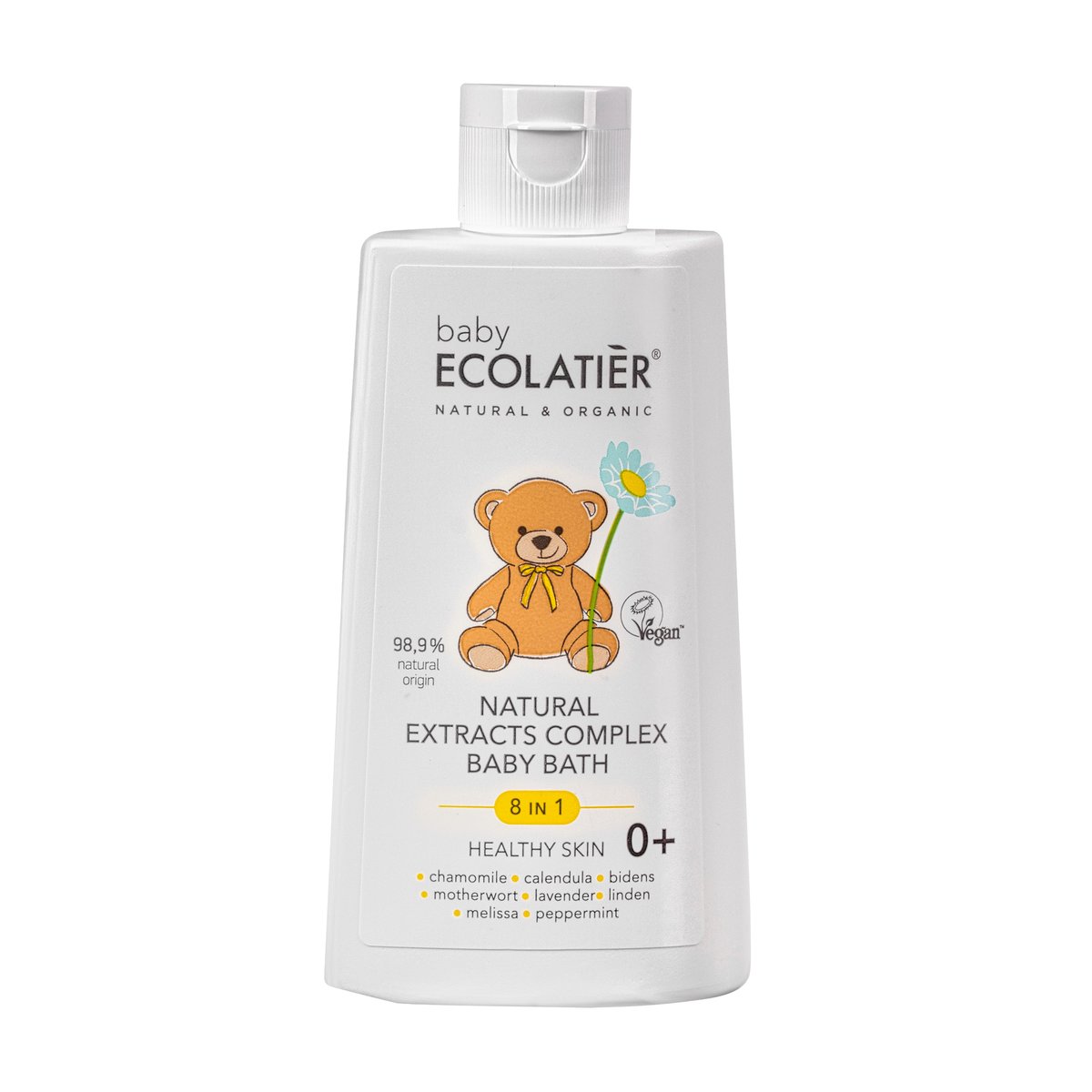 ECOLATIER BABY 8u1 Kompleks prirodnih ekstrakata "Healthy Skin" za kupanje beba 0+, 250 ml | VESNA.RS