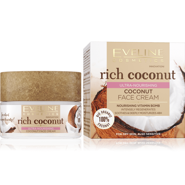 EVELINE Rich Coconut – Izuzetno hranljiva krema za lice sa kokosom, 50 ml | VESNA