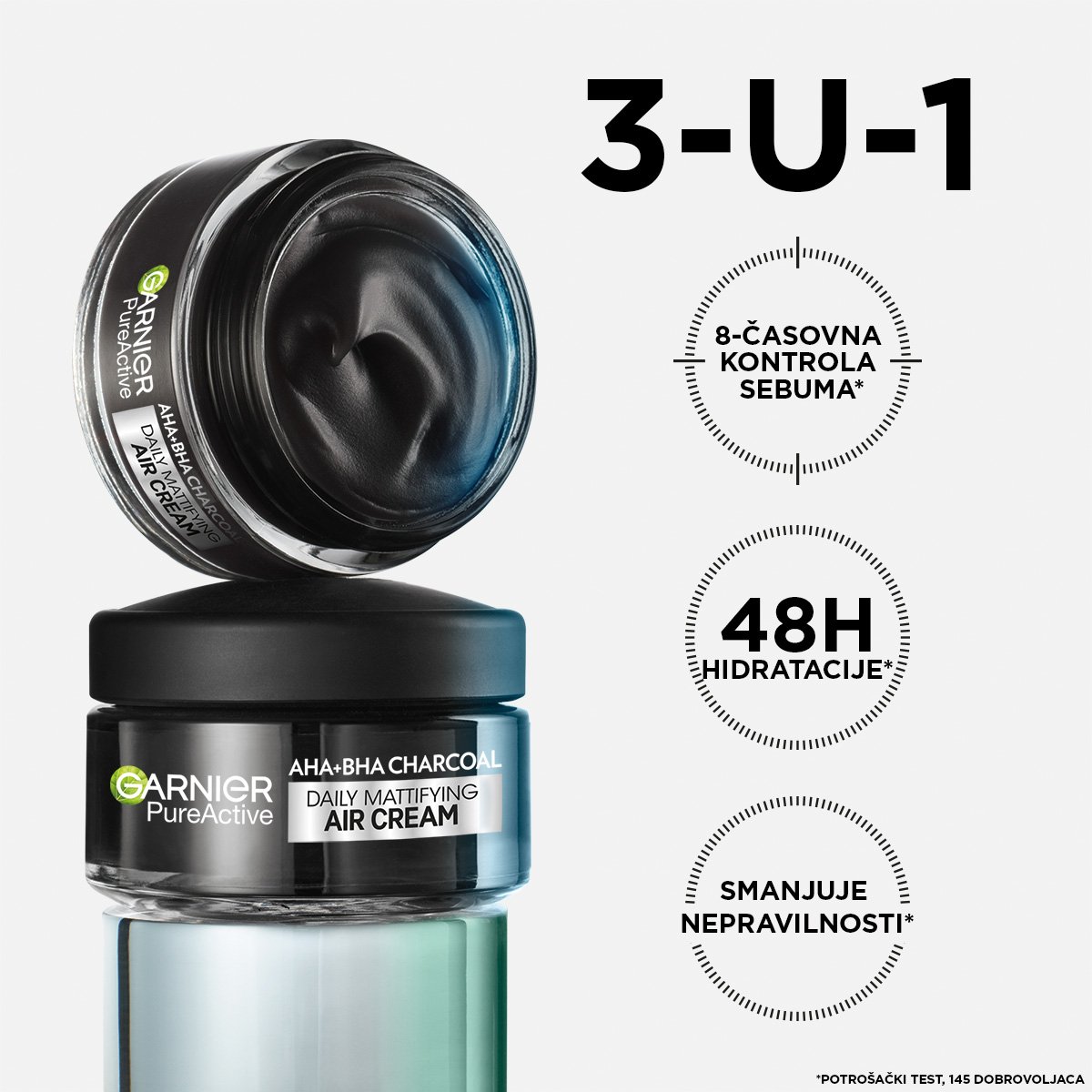 Garnier Pure Active Charcoal Air matirajuća krema protiv nepravilnosti, 50 ml | VESNA.RS