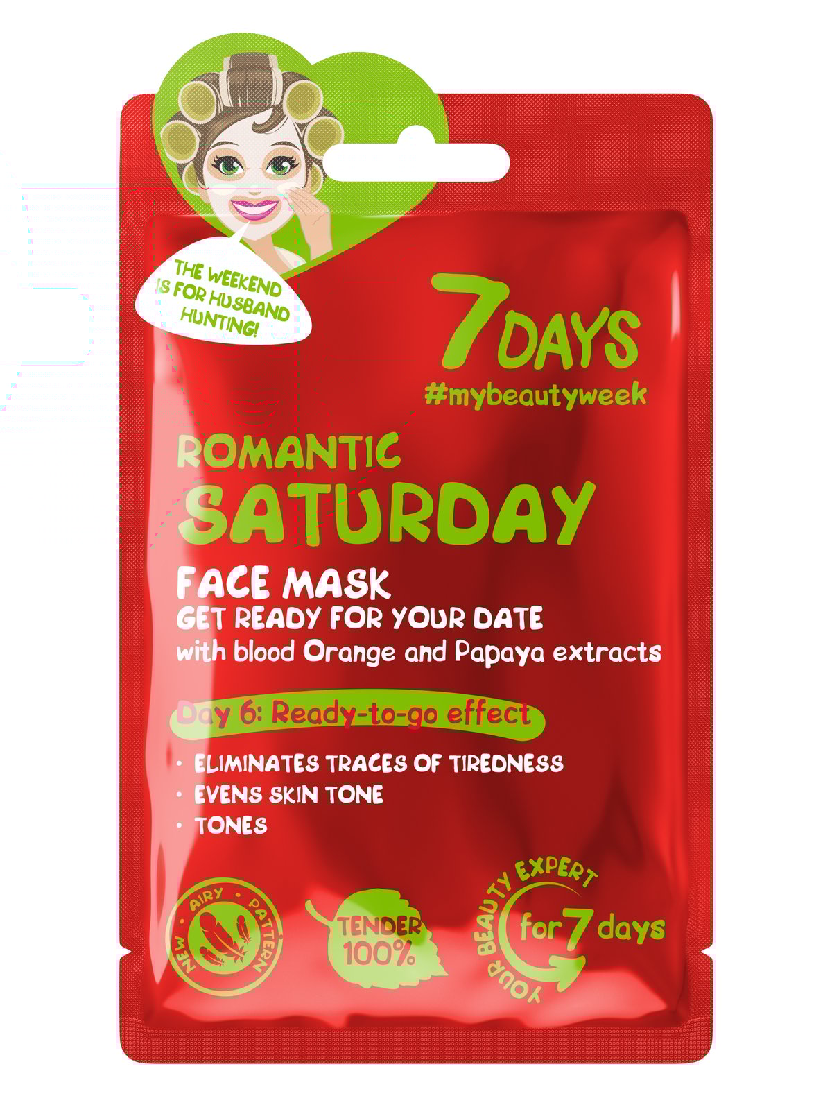 7DAYS Maska za lice za spremanje za dejt sa Krvavom pomorandžom i Papajom ROMANTIC SATURDAY | VESNA.RS
