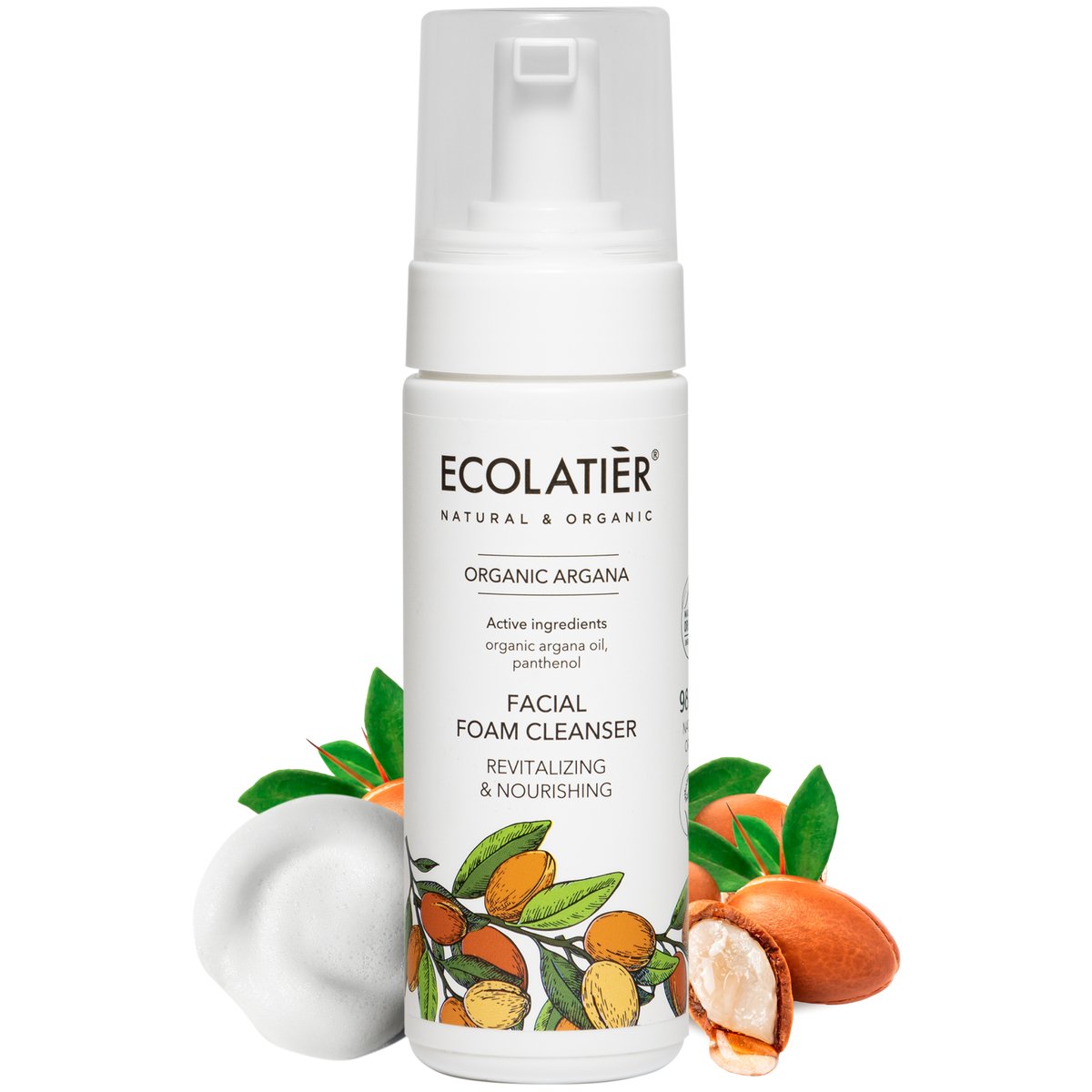 ECOLATIER Pena za čišćenje lica Organic Argana, 150 ml | VESNA.RS