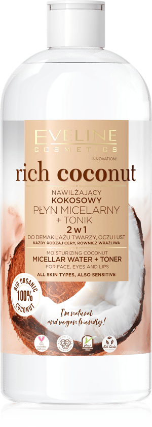 EVELINE Rich Coconut Micelarna voda sa kokosom, 500 ml | VESNA