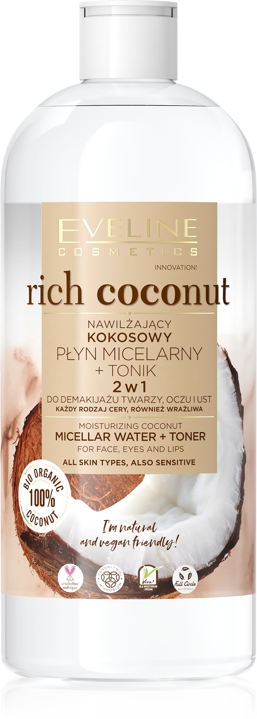 EVELINE Rich Coconut Micelarna voda sa kokosom, 500 ml | VESNA.RS