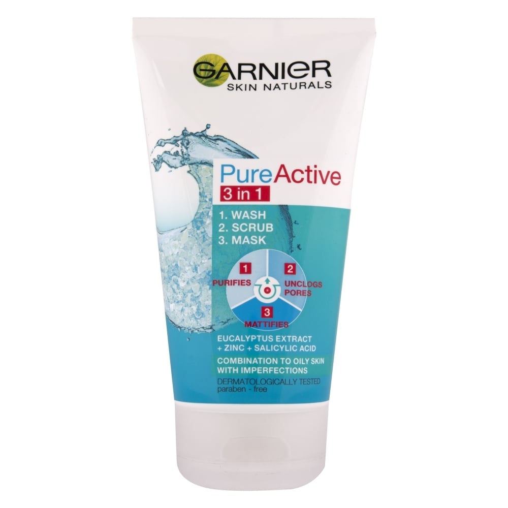 Garnier Skin Naturals Pure Active 3 u 1 GEL ZA ČIŠĆENJE + PILING + MASKA, 150 ml | VESNA.RS