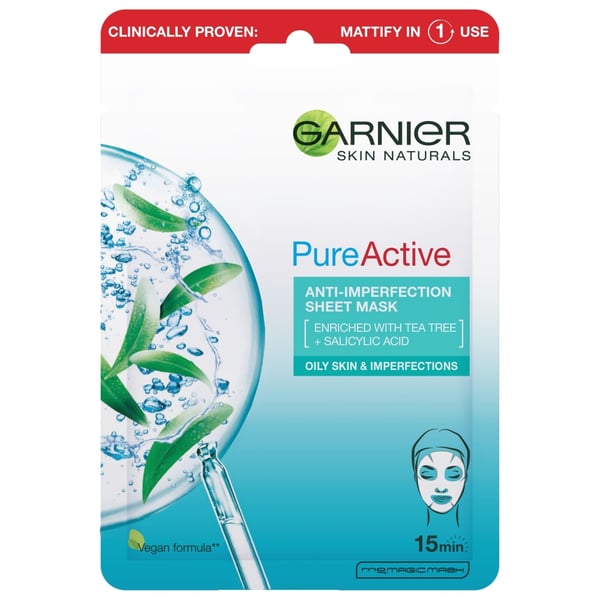 Garnier Skin Naturals Pure Active maska u maramici protiv nepravilnosti, 28 g | VESNA