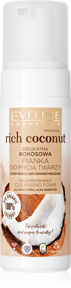 EVELINE Rich Coconut Pena za čišćenje lica sa kokosom, 150 ml | VESNA