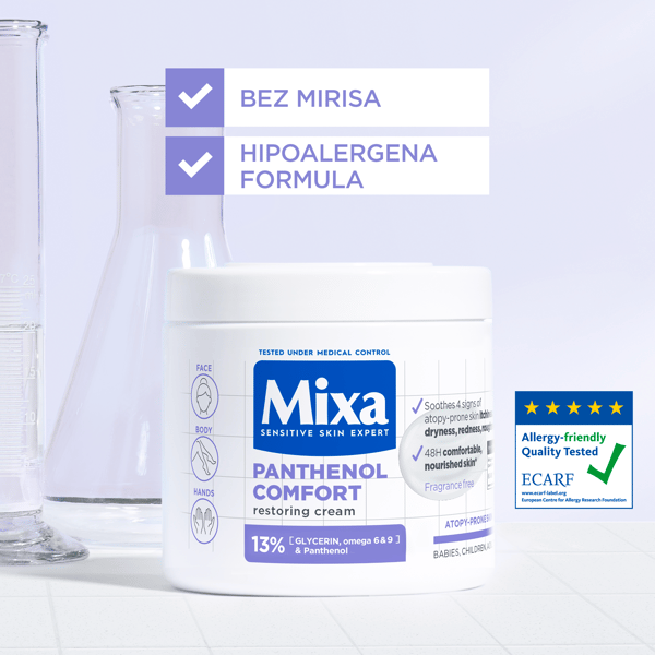 MIXA Panthenol Comfort umirujuća krema za kožu sklonu atopiji, 400 ml | VESNA