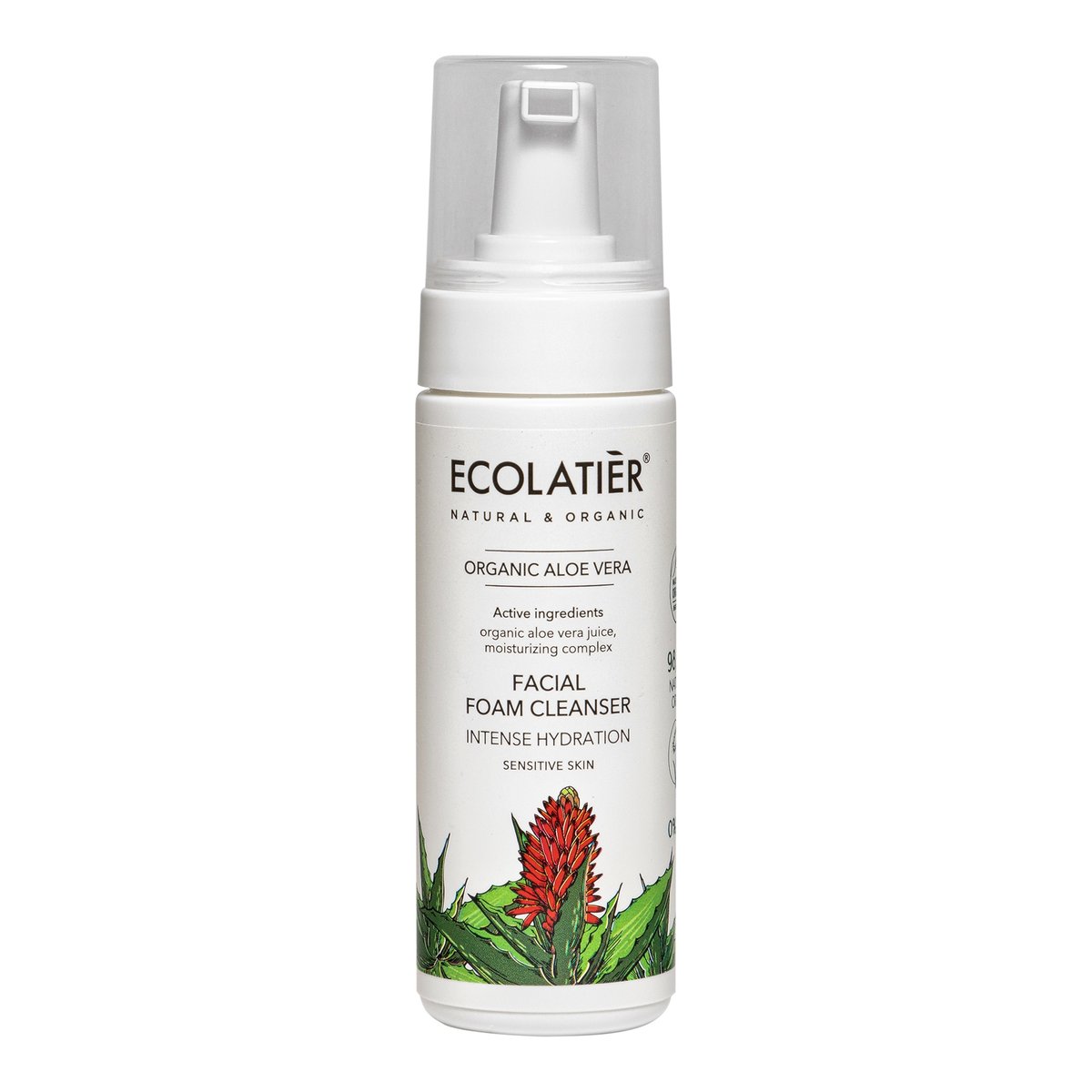 ECOLATIER Pena za čišćenje lica Organic Aloe Vera, 150 ml | VESNA.RS