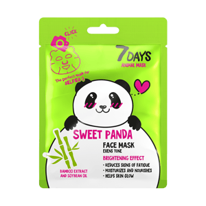 7DAYS SWEET PANDA Sheet maska za lice koja ujednačava ton sa ekstratom Bambusa i Sojinim uljem | VESNA