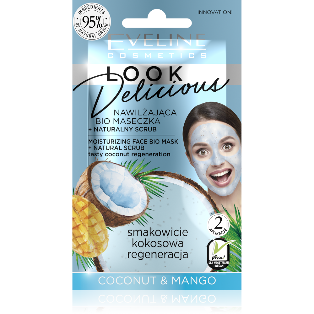 EVELINE Look delicious hidratantna bio maska za lice + piling sa kokosom | VESNA.RS