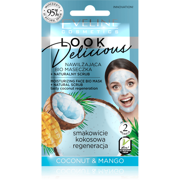 EVELINE Look delicious hidratantna bio maska za lice + piling sa kokosom | VESNA