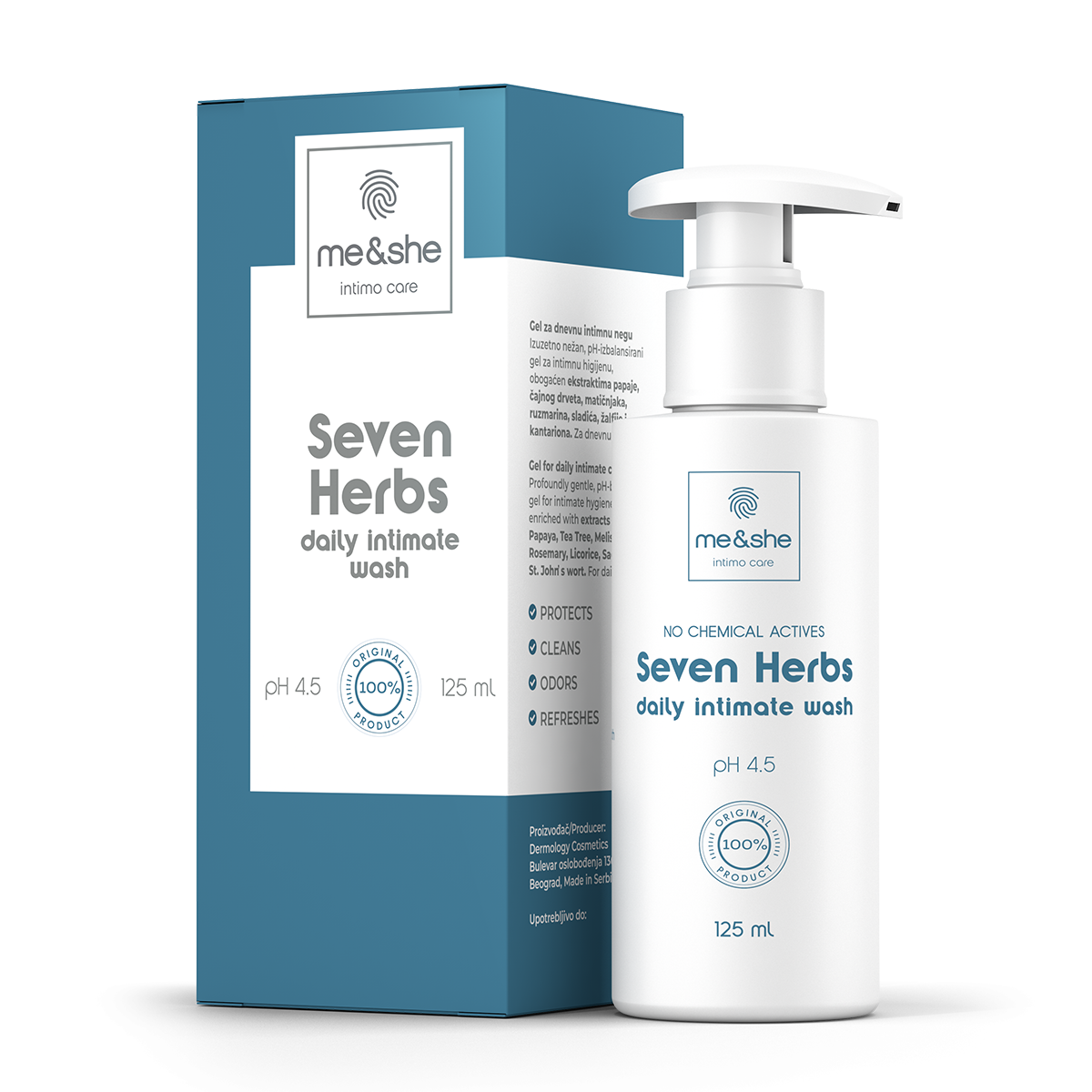 ME&SHE Gel za svakodnevnu negu intimne regije SEVEN HERBS, 125 ml | VESNA.RS