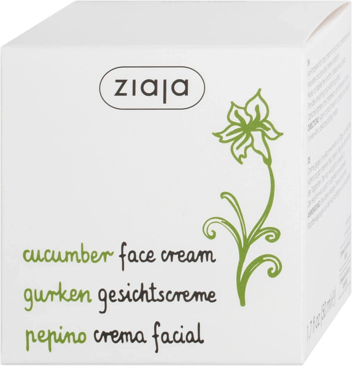 ZIAJA Dnevna krema za lice na bazi ekstrakta krastavca, 50 ml | VESNA.RS