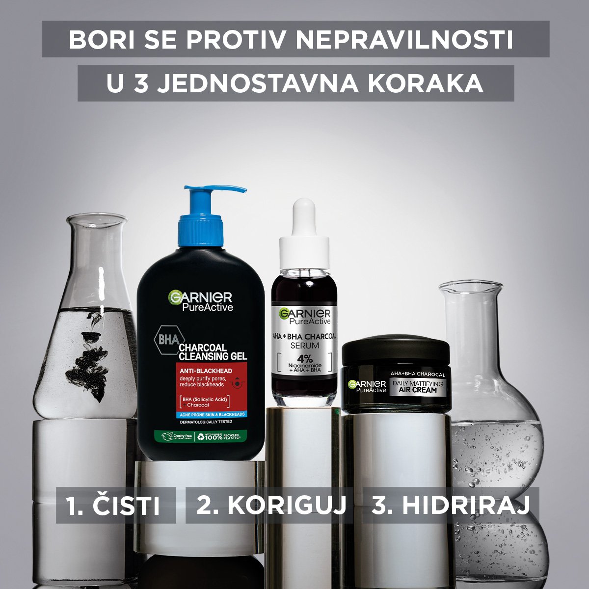 Garnier Pure Active Charcoal Air matirajuća krema protiv nepravilnosti, 50 ml | VESNA.RS
