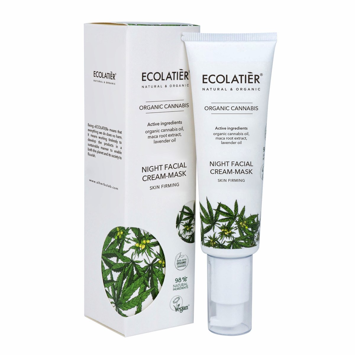 ECOLATIER Noćna krem-maska Organic Cannabis, 50 ml | VESNA.RS