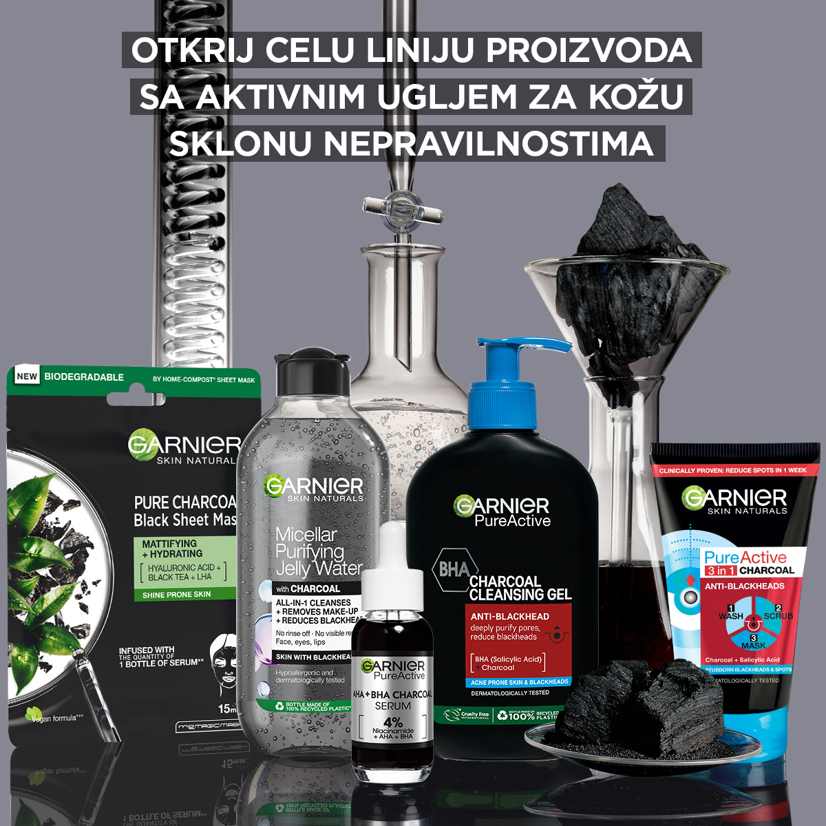 Garnier Pure Active Charcoal gel za čišćenje protiv mitesera | VESNA.RS