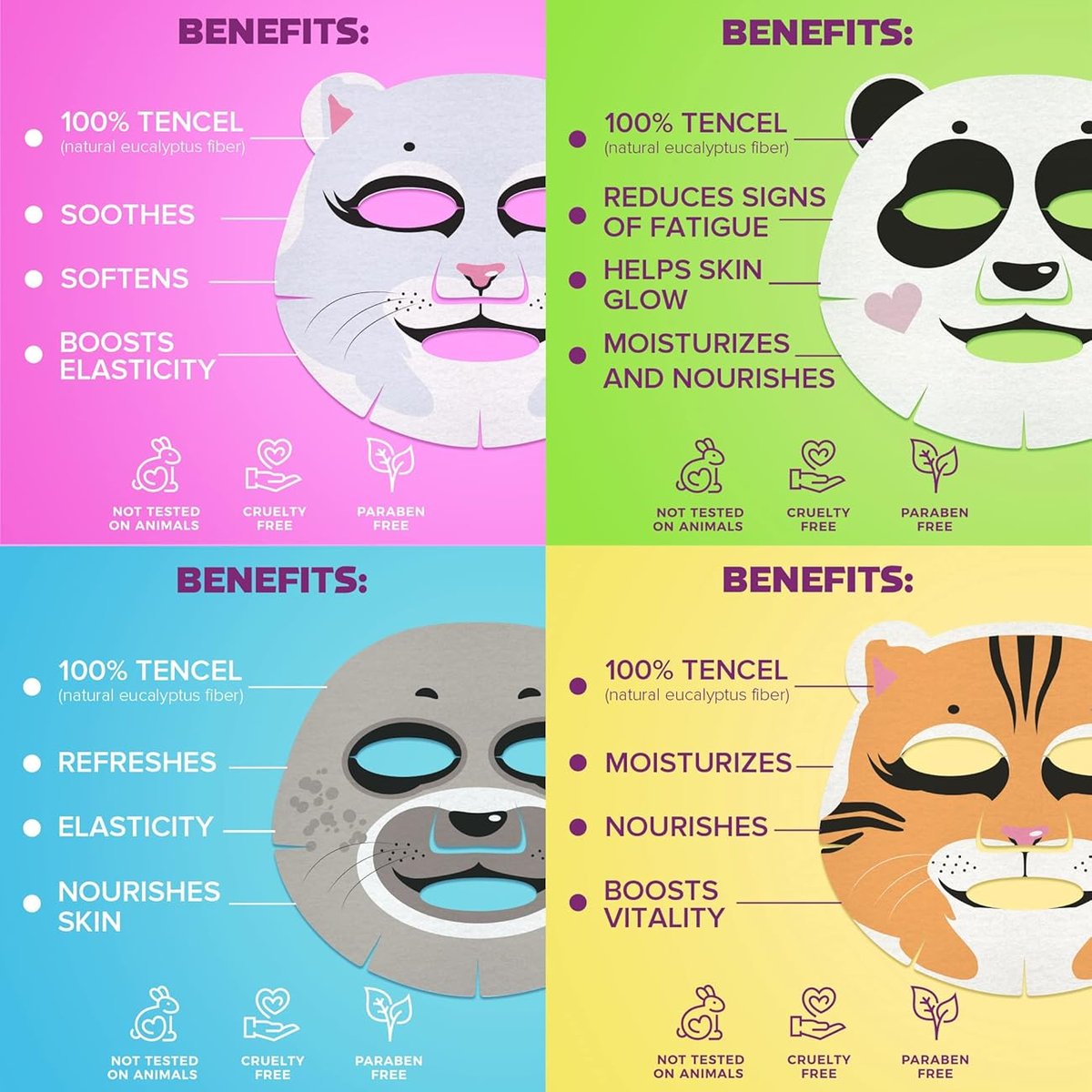 7DAYS Poklon set Maske za lice ANIMAL MASK – FUNNY PRETTY KITTY | VESNA.RS