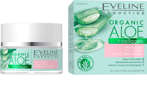 EVELINE Organic Aloe+Collagen – Moisturizing & Soothing Gel-Krema za lice, 50 ml | VESNA