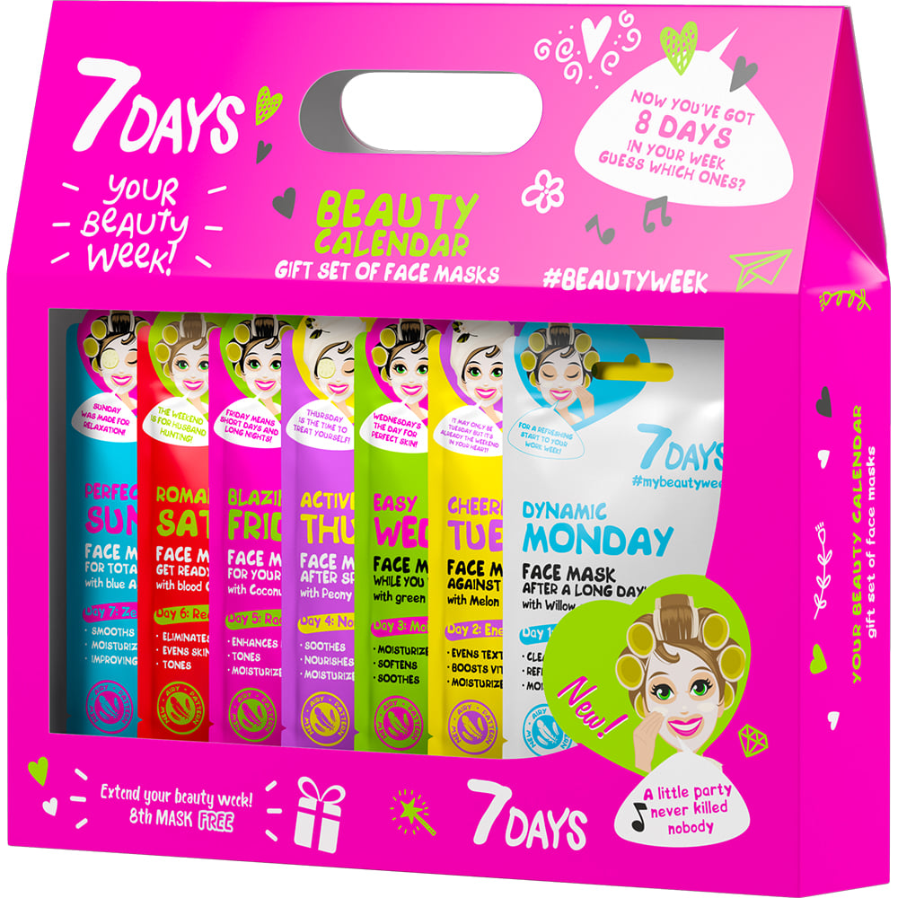 7DAYS Poklon set Beauty Calendar, 7 maski za lice | VESNA