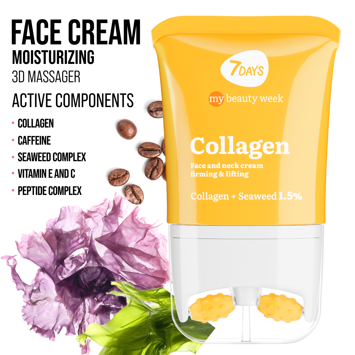 7DAYS MY BEAUTY WEEK COLLAGEN Serum za vrat i dekolte sa masažerom Collagen 1% + Lanablue 0,5%, 80 ml | VESNA.RS