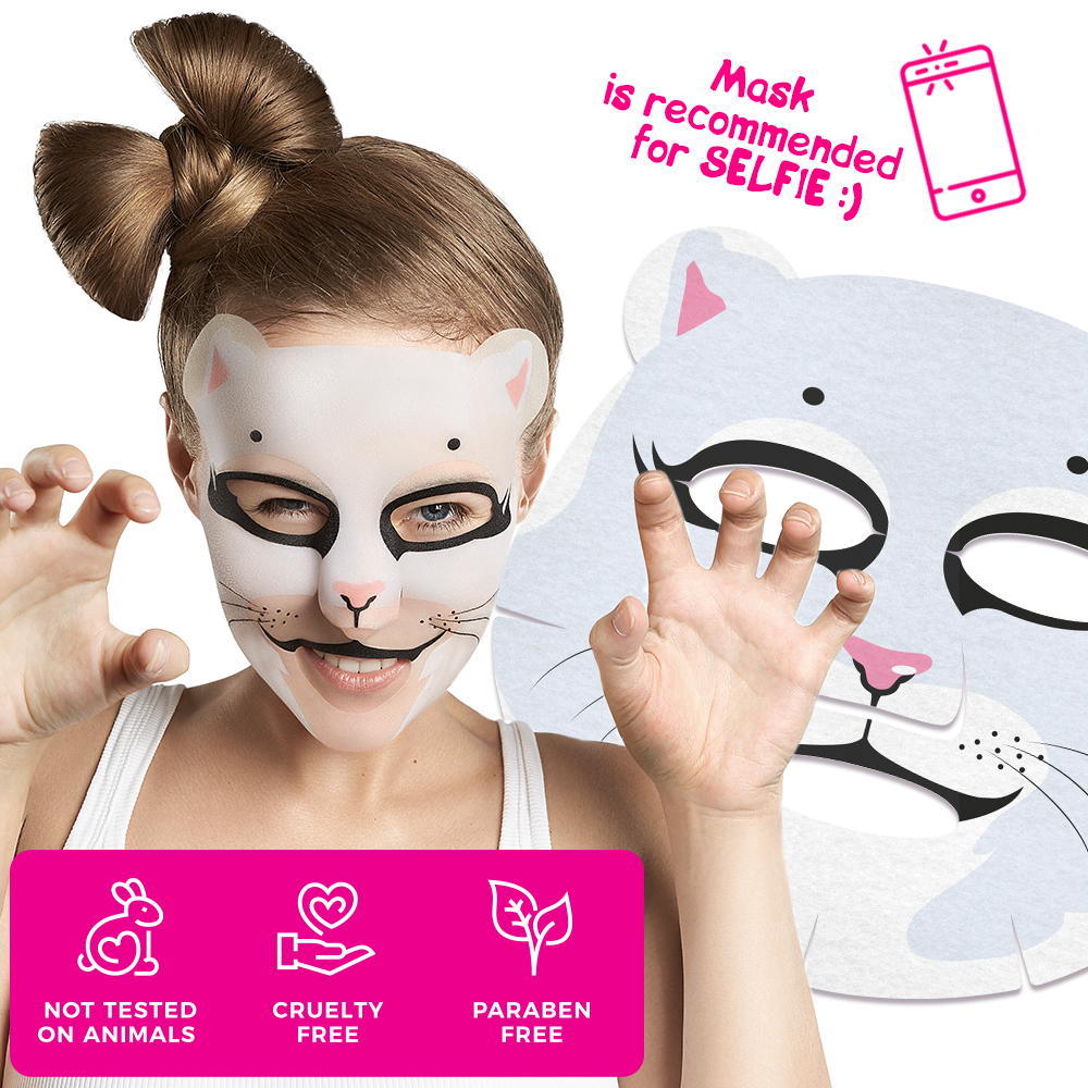 7DAYS PRETTY KITTY Sheet maska za lice koja uklanja znakove umora sa sokom Maline i Lavandom | VESNA.RS