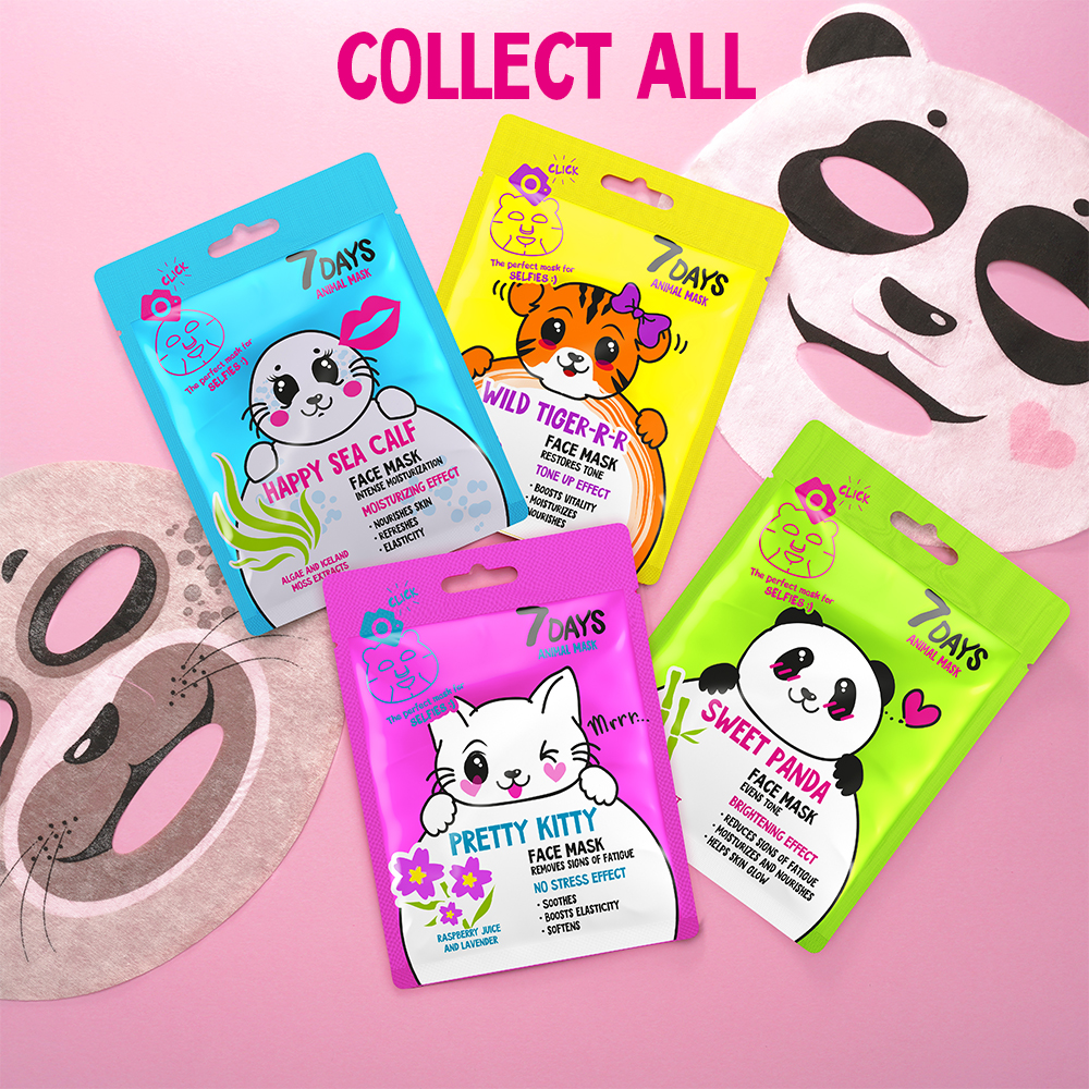 7DAYS Poklon set Maske za lice ANIMAL MASK – FUNNY PRETTY KITTY | VESNA.RS