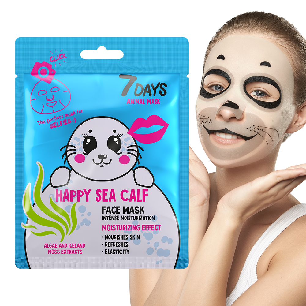 7DAYS HAPPY SEA CALF Sheet maska za lice za duboku hidrataciju sa ekstratom Algi i Belom Mahovinom | VESNA.RS