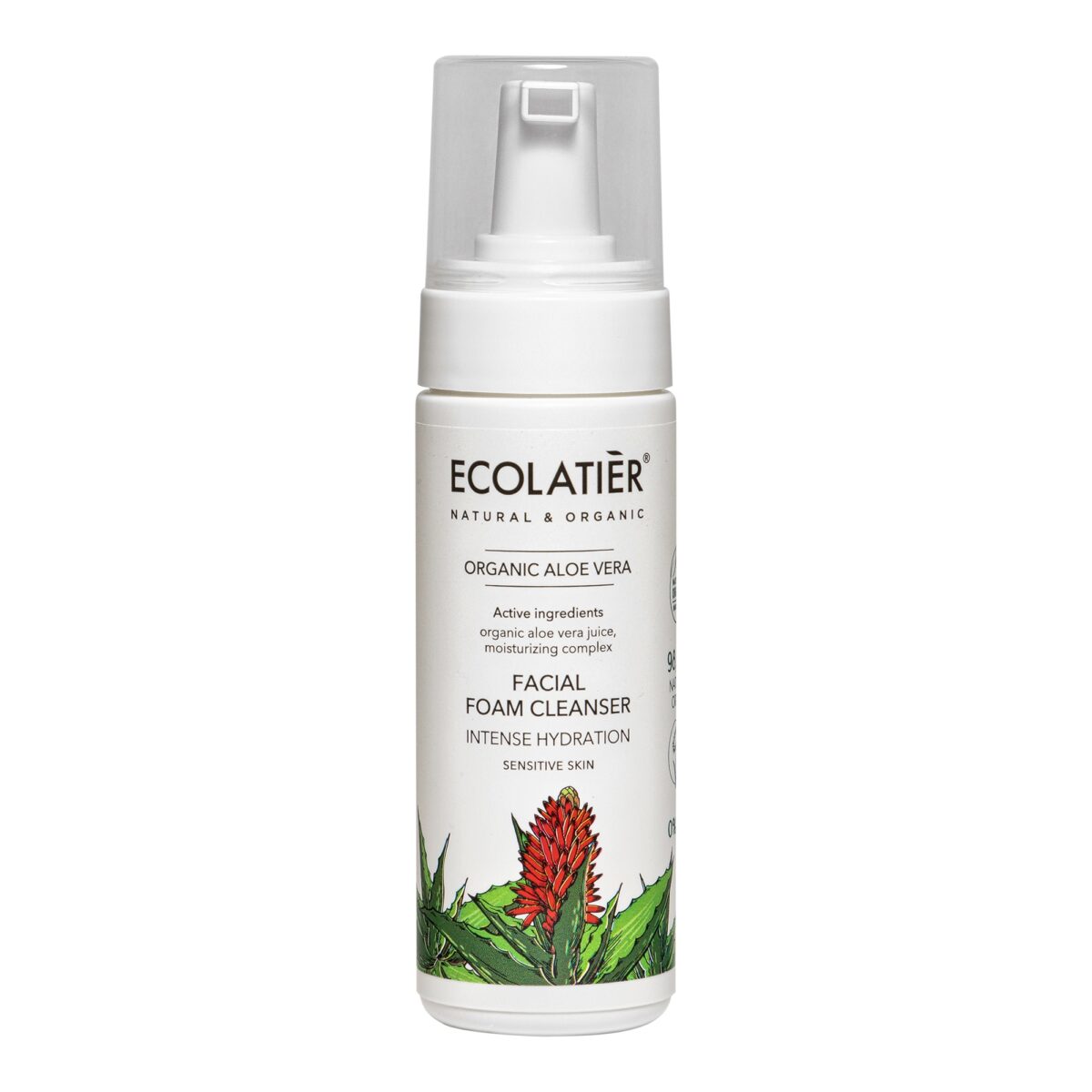 ECOLATIER Pena za čišćenje lica Organic Aloe Vera, 150 ml | VESNA.RS