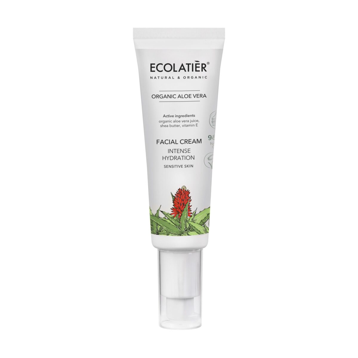 ECOLATIER Krema za lice za osetljivu kozu Organic Aloe Vera, 50 ml | VESNA.RS