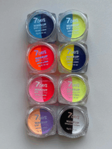7DAYS Set ajlajnera (Boje za lice i telo) UV GLOW NEON PASTEL | VESNA.RS