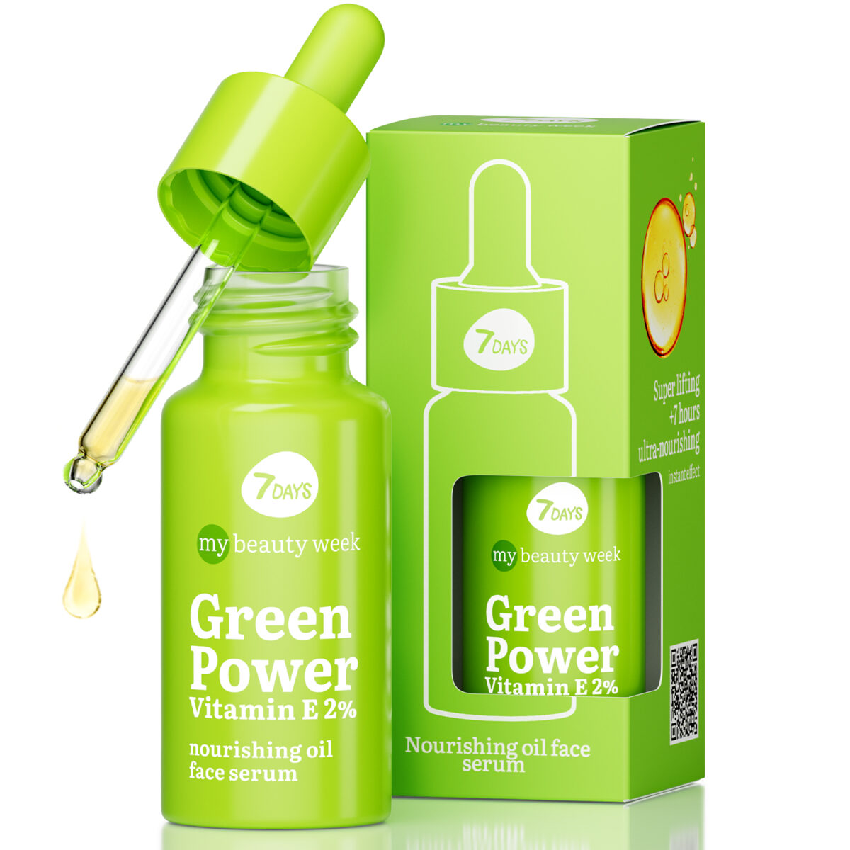 7DAYS Hranljivi serum za lice GREEN POWER VITAMIN E 2%